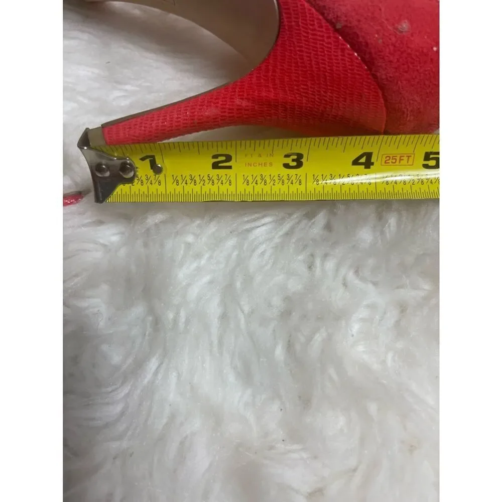 White House Black Market leader suede Red Ankle-Strap SandalsSZ9.5